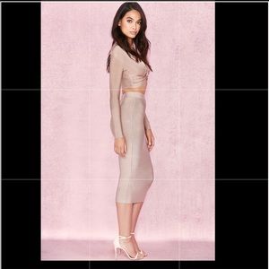 House of CB London Giannelli Beige Skirt